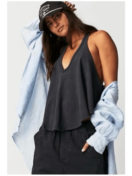 Free People Tops - Free People x We The Free Karri Swing Tank Top in Washed Black Size Small